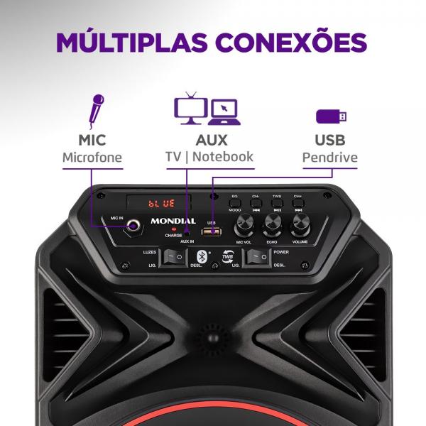 CAIXA DE SOM MONDIAL BLUETOOTH CM-250 - Imagem 3