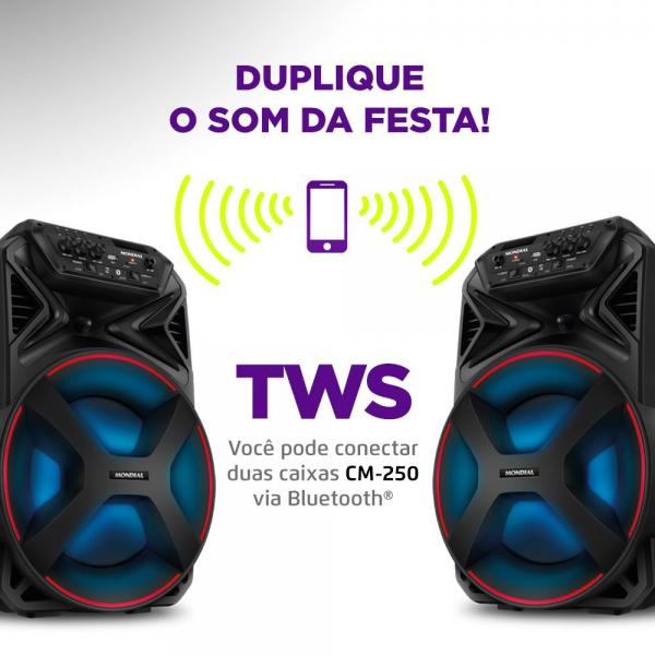 CAIXA DE SOM MONDIAL BLUETOOTH CM-250 - Imagem 4