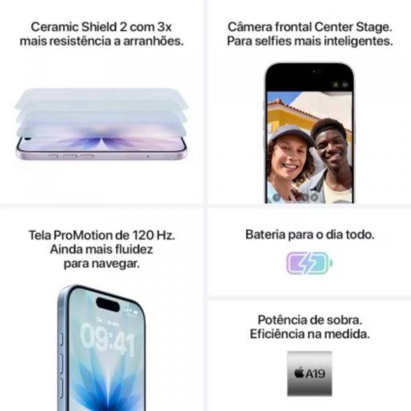 SMARTPHONE APPLE IPHONE 17 256GB S/CARREG E FONE 5G - Imagem 7