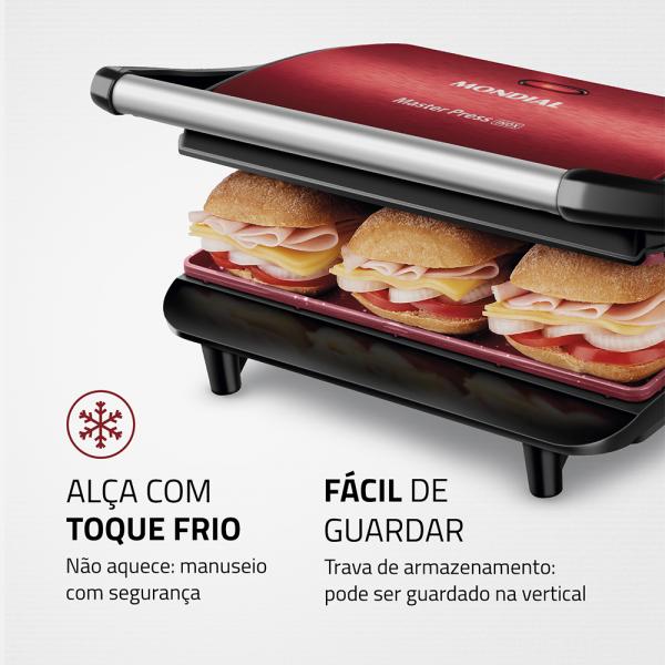 GRILL MONDIAL PRESS CERAMIC PG-01-RC - Imagem 6