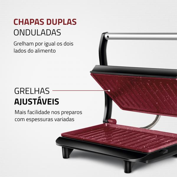 GRILL MONDIAL PRESS CERAMIC PG-01-RC - Imagem 7
