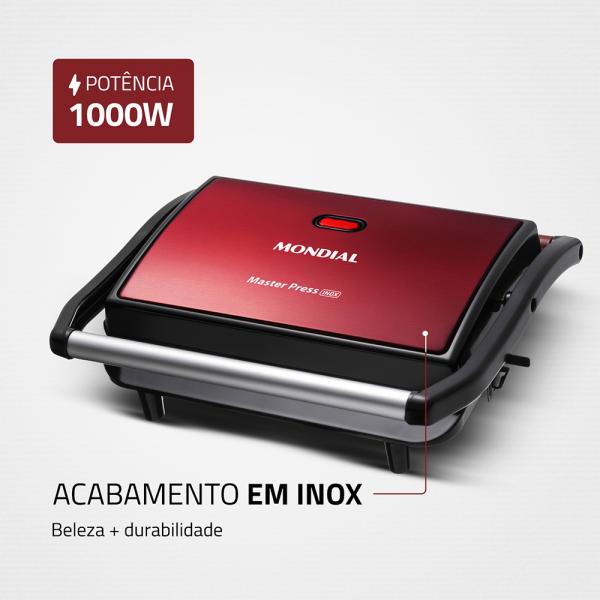 GRILL MONDIAL PRESS CERAMIC PG-01-RC - Imagem 8