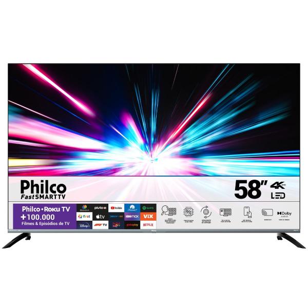 TV 58'' PHILCO SMART 4K UHD ROKU TV PTV58G7UR2CSBL - Imagem 4