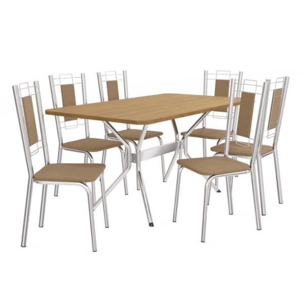 CONJ MESA KAPPESBERG 1,60 6 CAD CROMADAS - Imagem 2