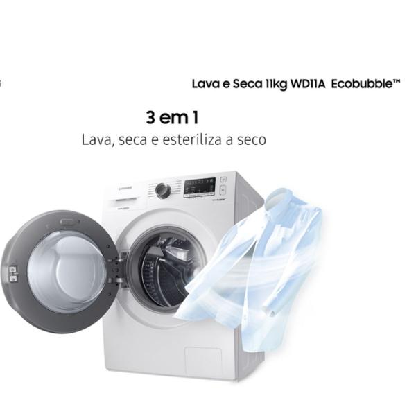 LAVA E SECA SAMSUNG ECOBUBBLE 11KG WD11A4453BW - Imagem 4