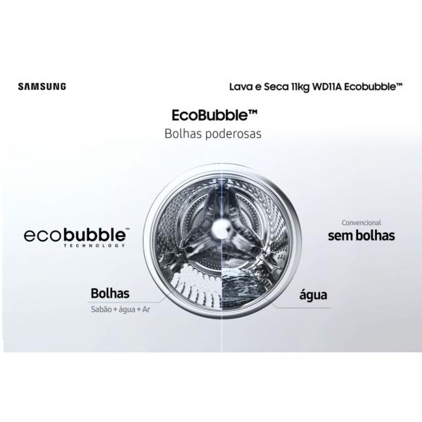 LAVA E SECA SAMSUNG ECOBUBBLE 11KG WD11A4453BW - Imagem 6