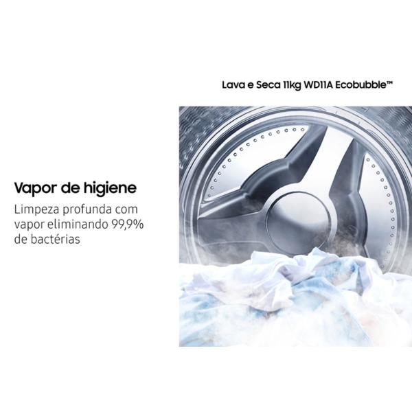 LAVA E SECA SAMSUNG ECOBUBBLE 11KG WD11A4453BW - Imagem 7
