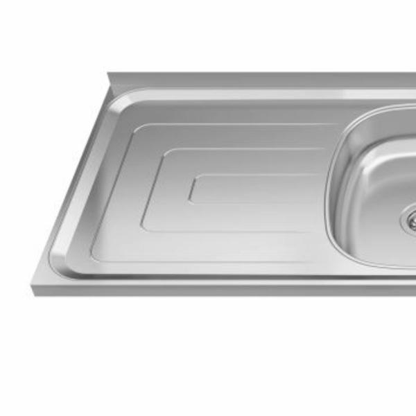 BACIA INOX DURANOX 2 CUBAS CENTRAL 1,60X0,53 - Imagem 3