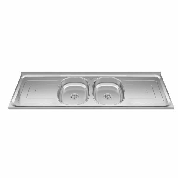 BACIA INOX DURANOX 2 CUBAS CENTRAL 1,60X0,53