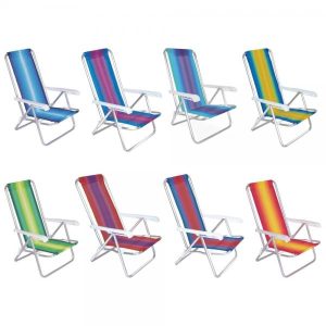 CADEIRA DE PRAIA MOR RECLINAVEL ALUMINIO