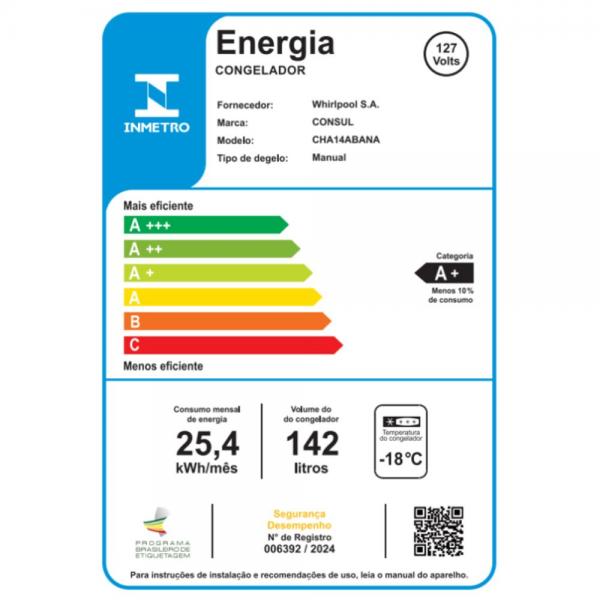 FREEZER CONSUL HORIZ CHA14AB 142L - Imagem 6