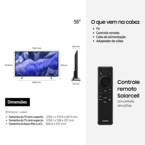 TV 55" SAMSUNG SMART VISION IA QLED ULTRA 4K GAMING QN55QEF1AGXZD - Imagem 3