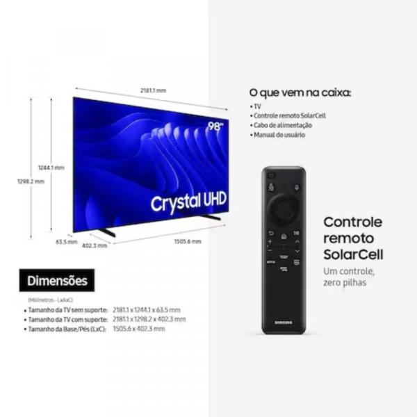 TV 98" SAMSUNG SMART UHD 4K UN98DU9000GXZD GAMING - Imagem 4