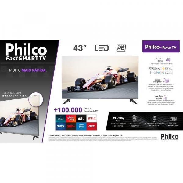 TV 43" PHILCO SMART ROKU FULL HD P43CRA - Imagem 9