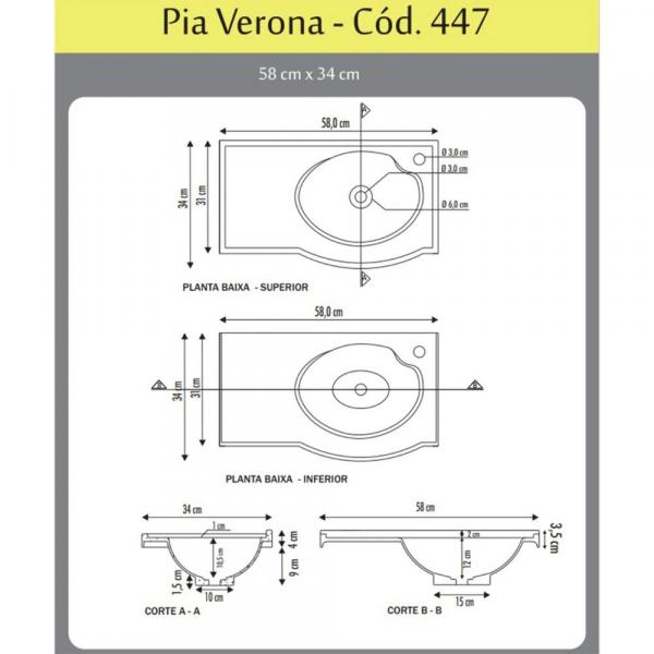 KIT SIENA RORATO 1PT 2GAV/ESPELH/PIA BANHEIRO - Imagem 4