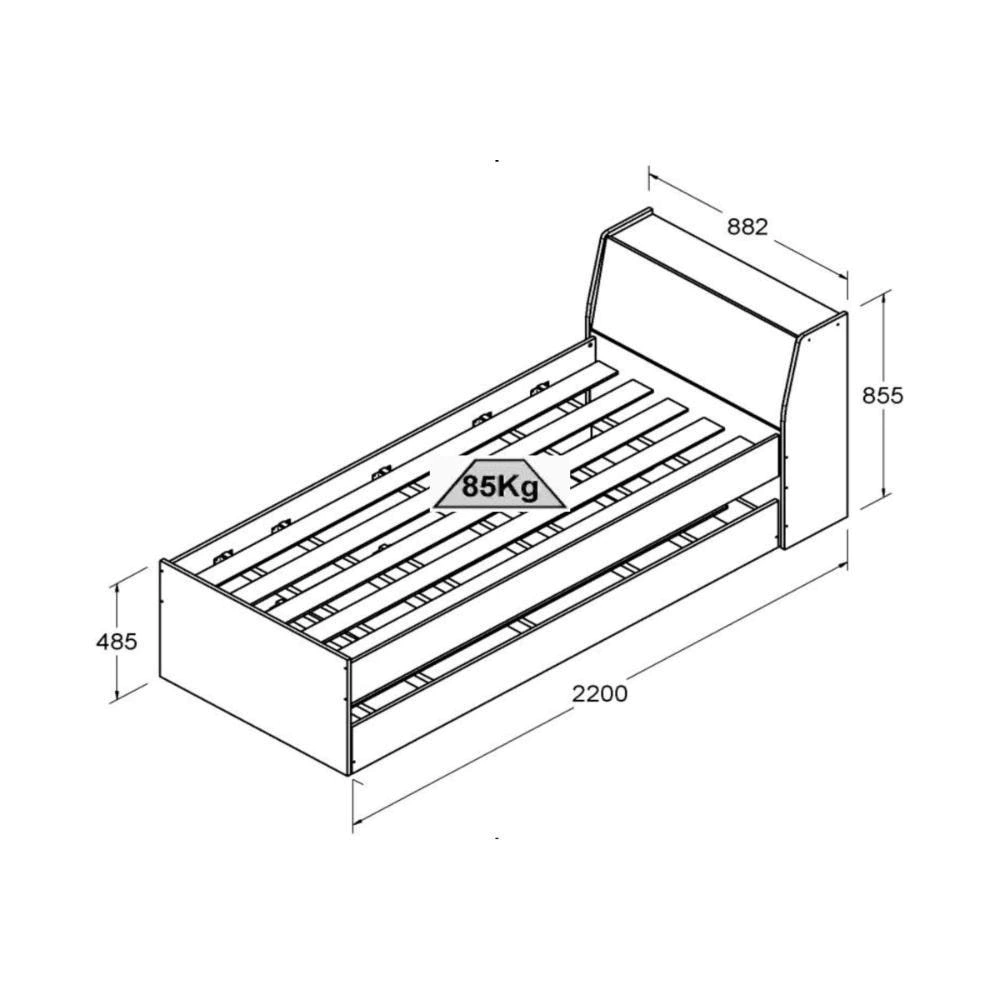 CAMA DITALIA MOVEIS SOLTEIRO BICAMA BB-28 - Imagem 3
