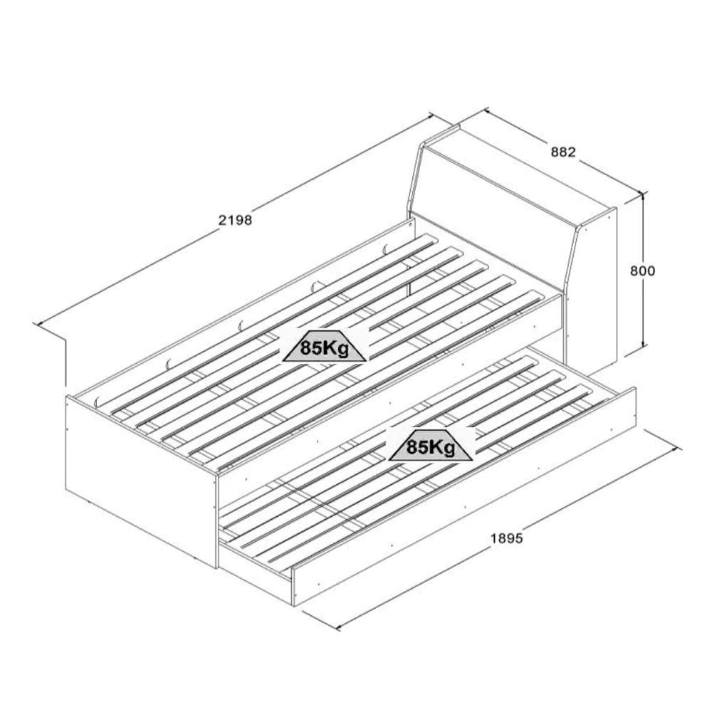 CAMA DITALIA MOVEIS SOLTEIRO BICAMA BB-28 - Imagem 4