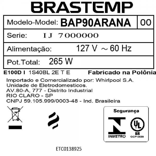 COIFA BRASTEMP 90CM TIMER BAP90AR - Imagem 19