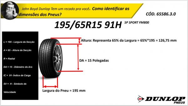 PNEU PASSEIO 195/65R15 DUNLOP 91H SPORT FM800 - Imagem 4