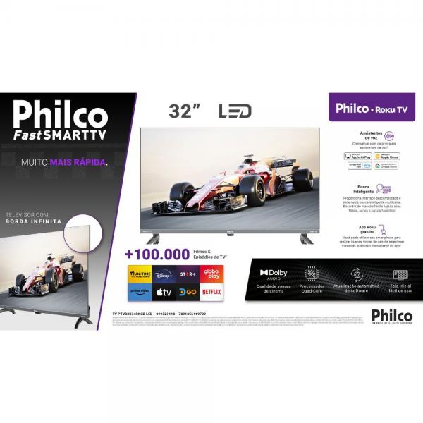 TV 32" PHILCO SMART LED ROKU DOLBY AUDIO PTV32K34RKGB - Imagem 7