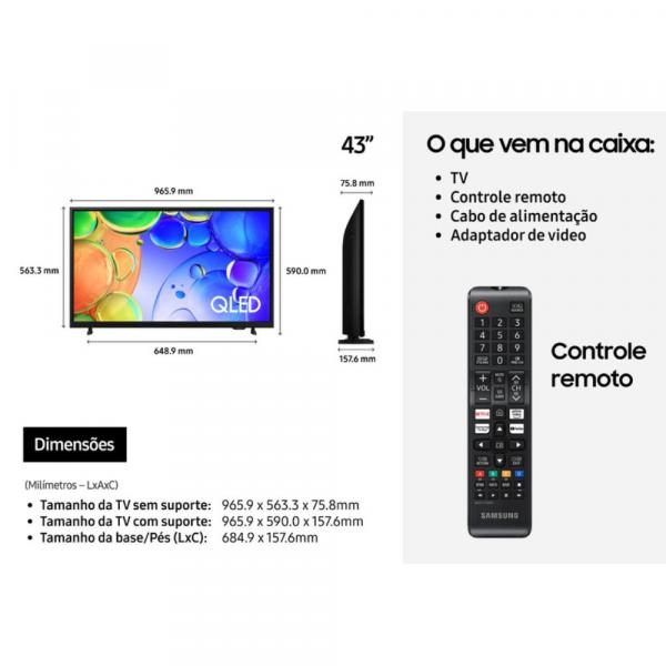 TV 43" SAMSUNG SMART QLED FHD QN43Q5FAAGXZD - Imagem 4