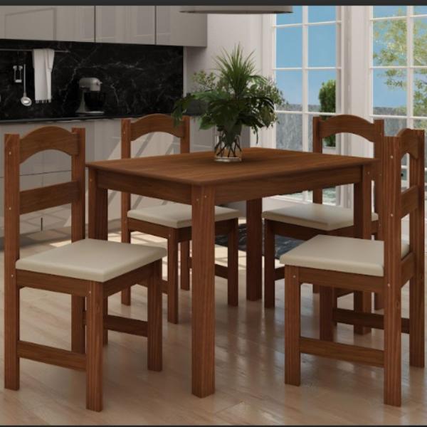 CONJ MESA ARAUNA PRIMAVERA 1,06X0,76 4CAD TP MDF