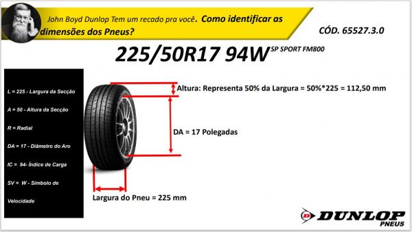 PNEU PASSEIO 225/50R17 DUNLOP 94W SP SPORT FM800 - Imagem 6