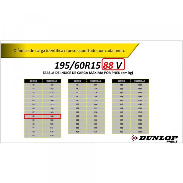 PNEU PASSEIO 195/60R15 DUNLOP 88V SPORT FM800 - Imagem 4
