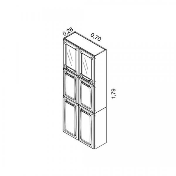 PANEL DUPLO ITATIAIA TARSILA 70CM 6PTAS C/2 VIDROS IPLDV-70 - Imagem 3