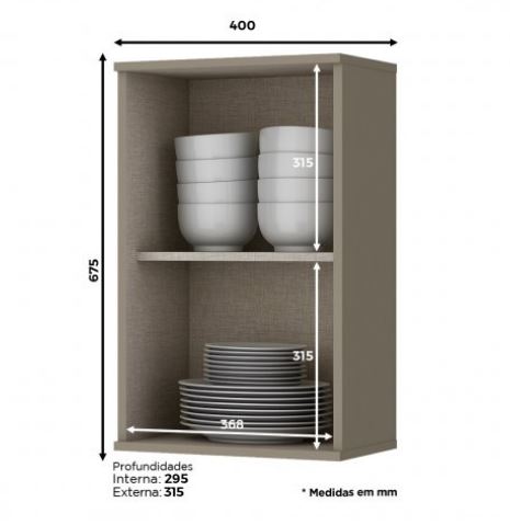 ARMARIO HENN CONNECT 1PT 40CM - Imagem 3