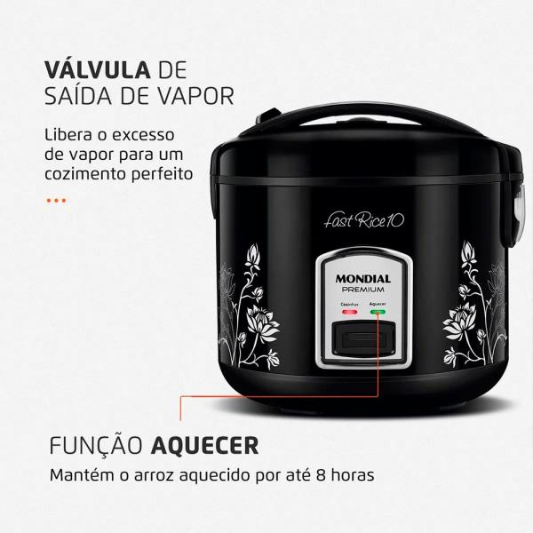 PANELA ELETRICA ARROZ MONDIAL 5L PE-44 10X - Imagem 4