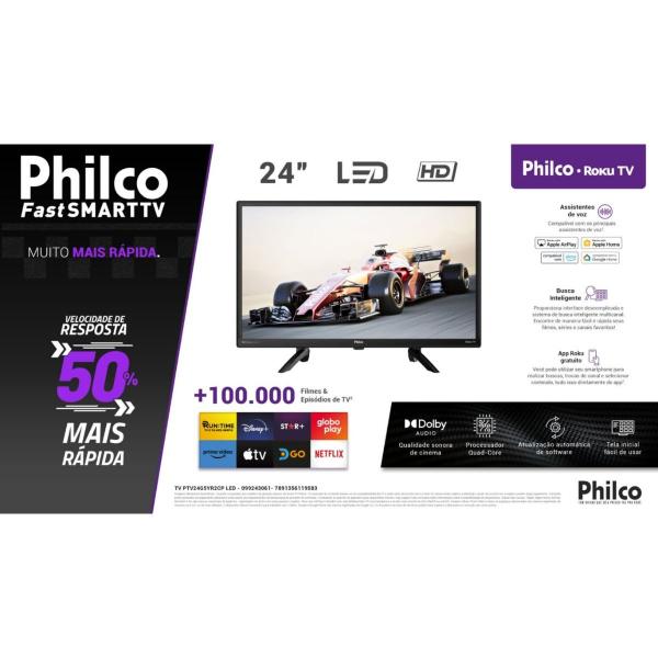 TV 24" PHILCO SMART ROKU LED PTV24G5YR2CP - Imagem 17