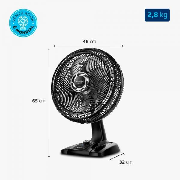 VENTILADOR MESA MONDIAL TURBO 40CM NVT-40-8P 140W - Imagem 6