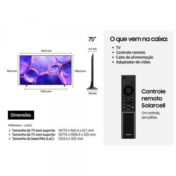 TV 75" SAMSUNG SMART UHD 4K UN75U8600FGXZD GAMING - Imagem 4