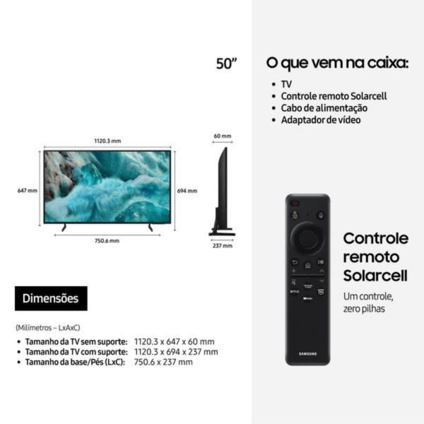 TV 50" SAMSUNG SMART VISION IA QLED ULTRA 4K GAMING QN50Q7FAA - Imagem 9