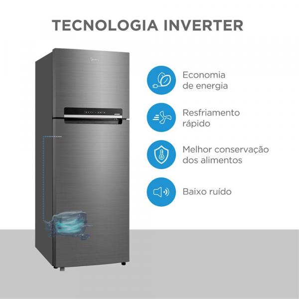 REFRIGERADOR MIDEA F.FREE DUPLEX MD-RT533 INVER 394L - Imagem 5
