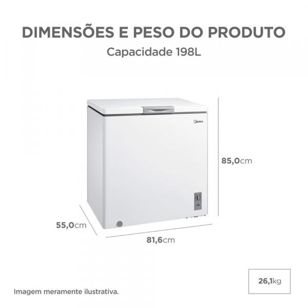 FREEZER MIDEA HORIZ INVER MDRC280 198L BIV - Imagem 6