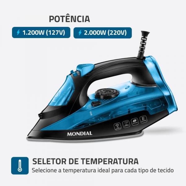 FERRO DE PASSAR A VAPOR MONDIAL F-53 - Imagem 3