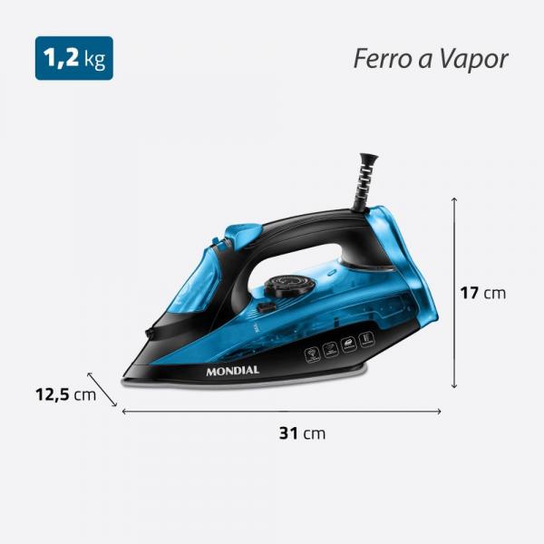 FERRO DE PASSAR A VAPOR MONDIAL F-53 - Imagem 8
