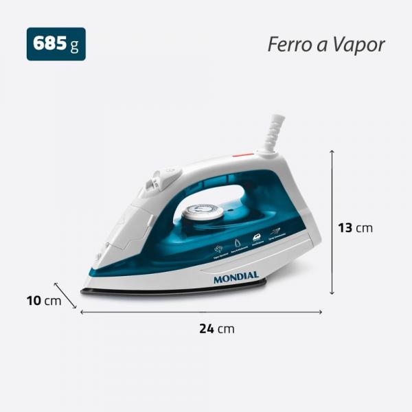 FERRO DE PASSAR A VAPOR MONDIAL F-32 - Imagem 22