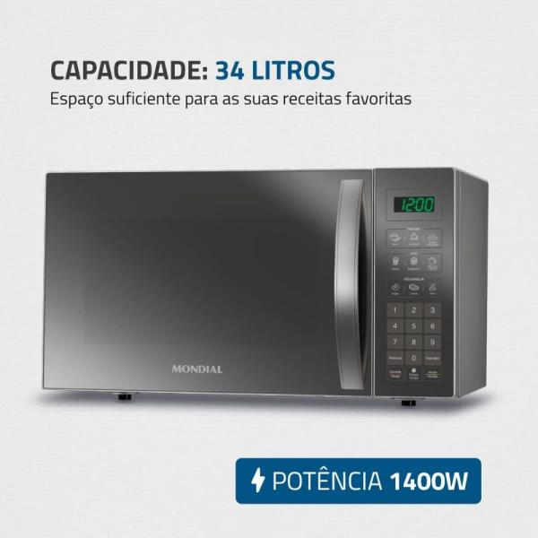 MICRO-ONDAS MONDIAL MO-02-34E ESPEL 34L - Imagem 7